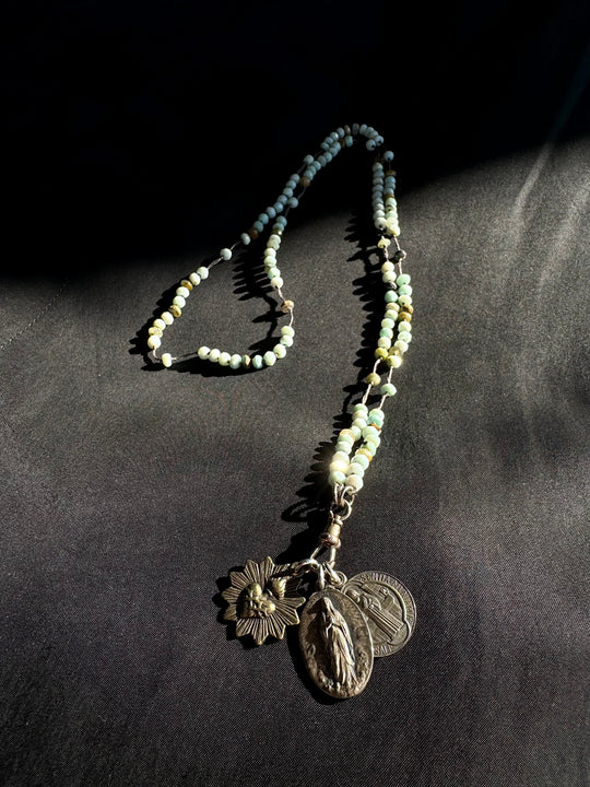 Peruvian Opal Rosary Necklace